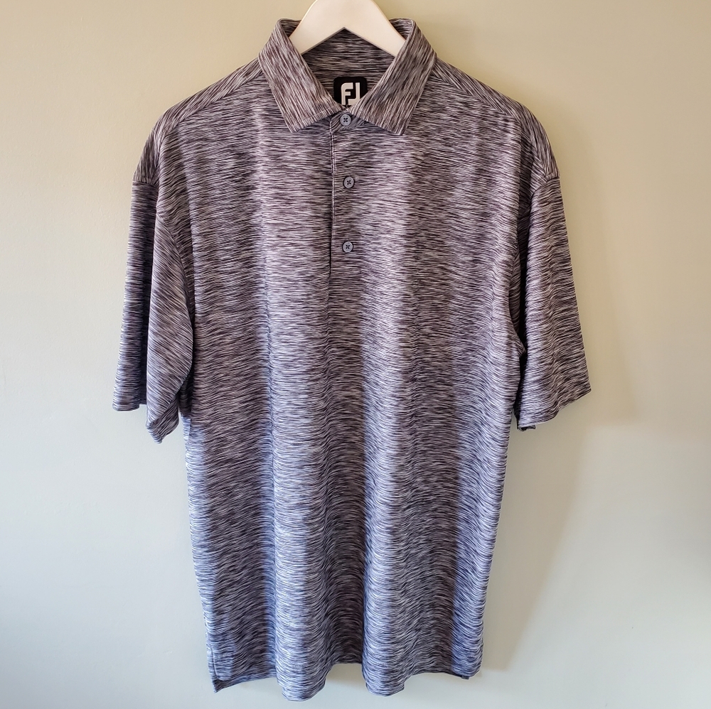 FootJoy Marled Performance Wear Golf Polo Size L Activewear Tennis Prep Sporty